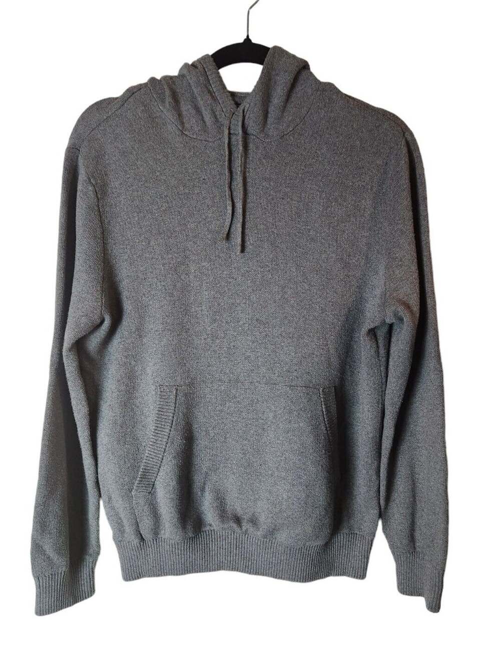 Forever 21 Men's Hooded Sweater Pullover Long Sleeve Gray Cotton Blend Sz Medium